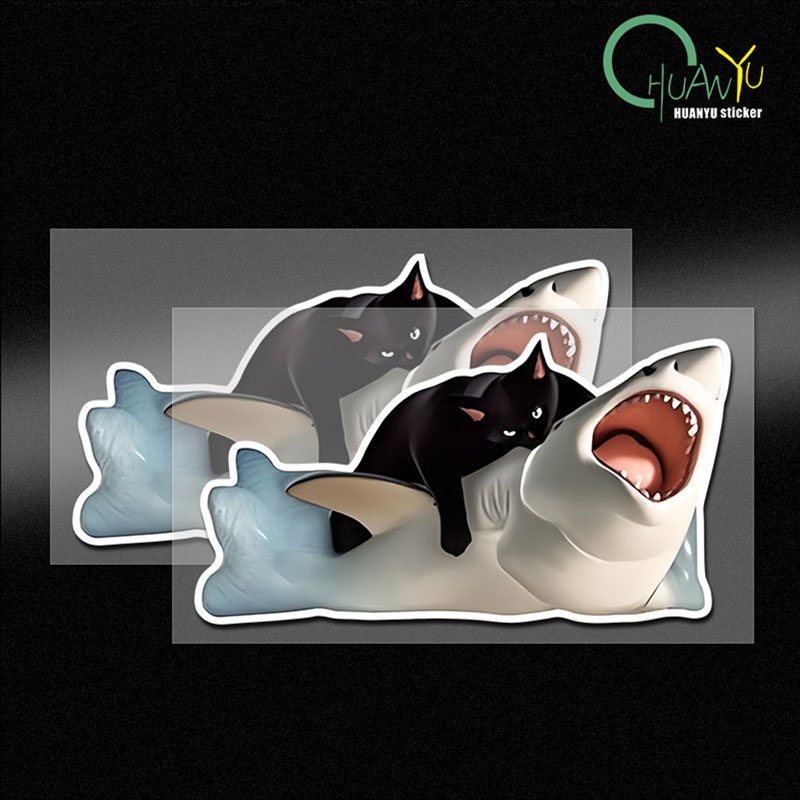 Gear Set Motorcycle - RETLPER Reflective Sticker Black Cat Suppressing