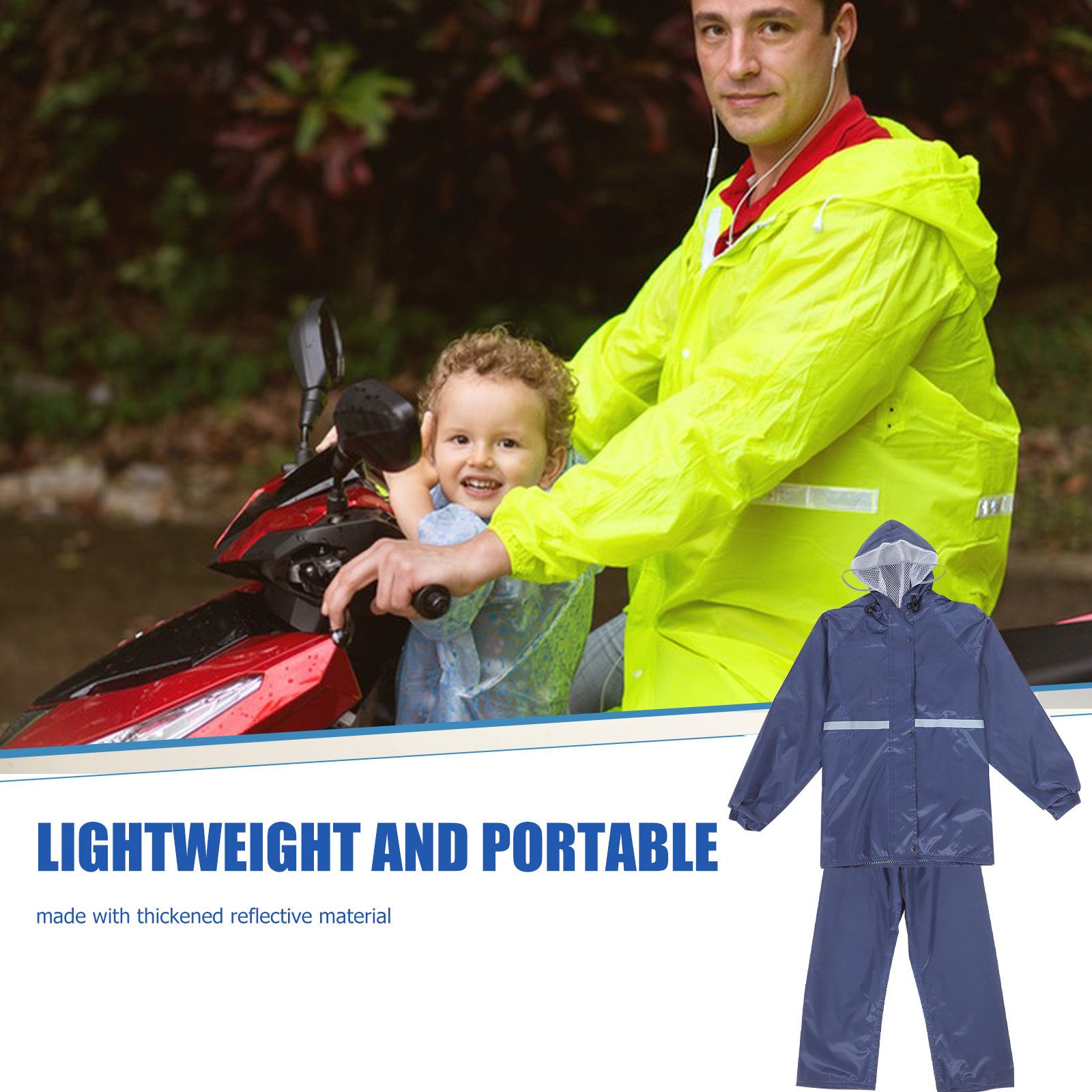 Gear Set Motorcycle - Reflective Motorcycle Raincoat and Pants Set