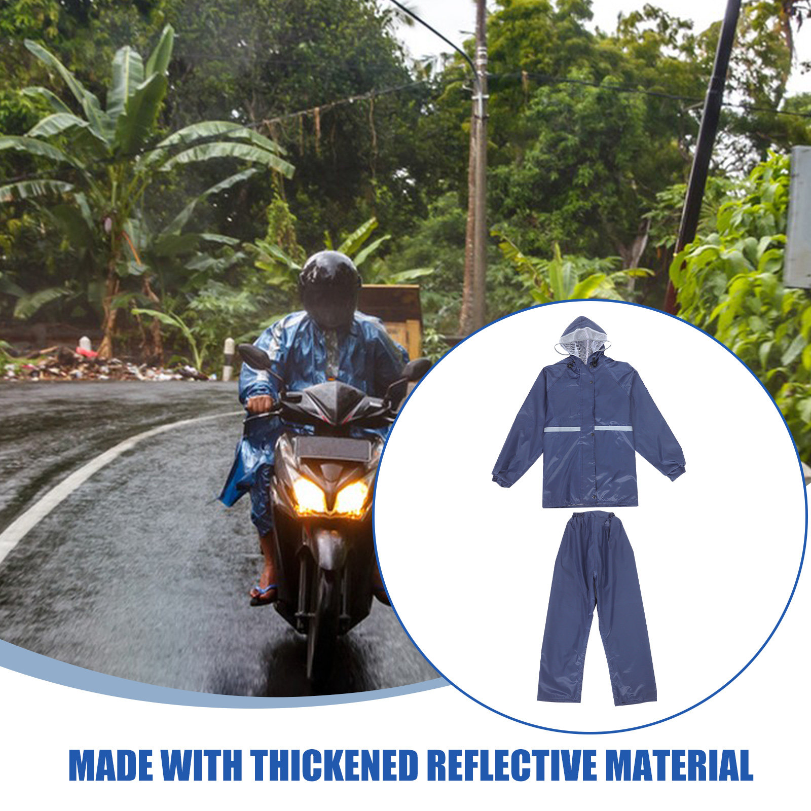 Reflective Motorcycle Raincoat - огляд і ціна Gear Set Motorcycle